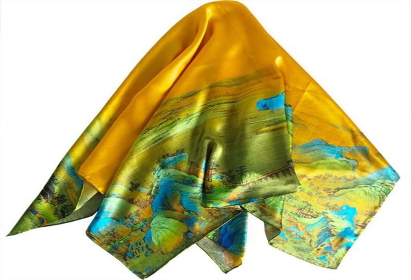 large square silk scarf foulard kerchief for women female satin hair scarves unique hijab printed hill trees 858 b39599585, Blue;gray
large square silk scarf foulard kerchief for women female satin hair scarves unique hijab printed hill trees 858 b39599585, Blue;gray