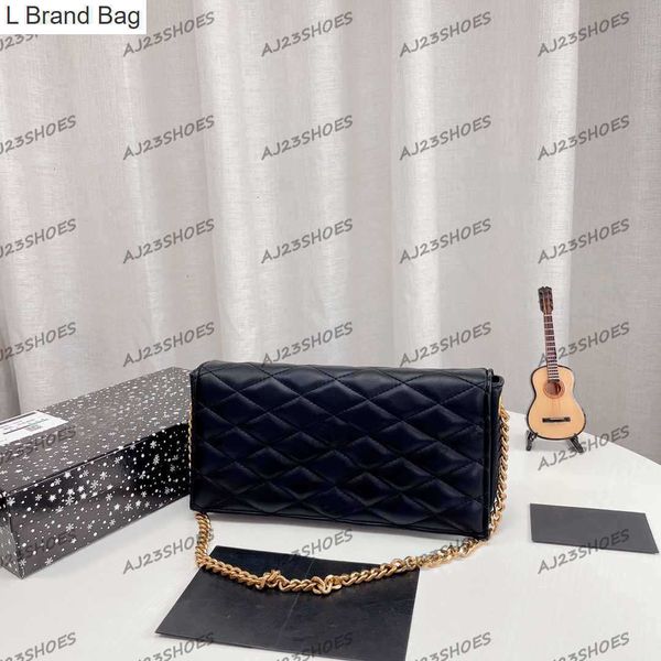 l brand bag envelope clutch chain bags women's designer bag leather handle bag, Black