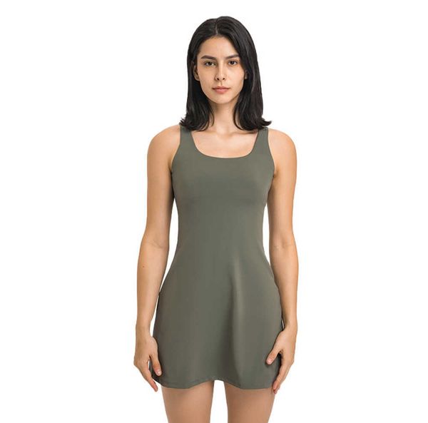 lu-200 sweat-wicking breathable tennis skirt yoga clothes high elastic sports dress with removable cups soft slim fit skirts outdoor casual, White
lu-200 sweat-wicking breathable tennis skirt yoga clothes high elastic sports dress with removable cups soft slim fit skirts outdoor casual, White