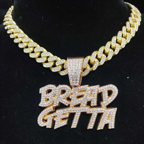 men women hip hop bread getta pendant necklace with 13mm crystal cuban chain hiphop iced out necklaces fashion charm jewelry, Silver
men women hip hop bread getta pendant necklace with 13mm crystal cuban chain hiphop iced out necklaces fashion charm jewelry, Silver