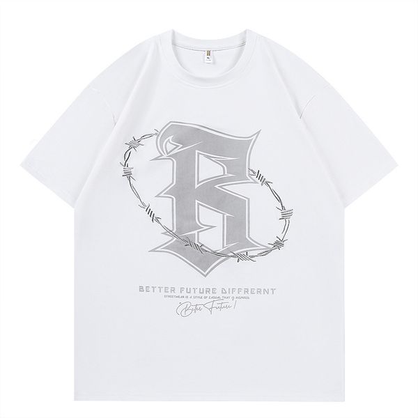 men's t-shirts gothic letter printing short sleeve 2023 summer new fashion brand simple loose t-shirt for men, White;black
men's t-shirts gothic letter printing short sleeve 2023 summer new fashion brand simple loose t-shirt for men, White;black