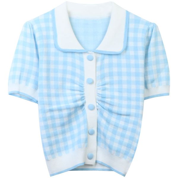 516 l 2023 summer sweaters women's pullover sweater blue red black striped lapel neck short sleeve brand same style women's liming, White;black
516 l 2023 summer sweaters women's pullover sweater blue red black striped lapel neck short sleeve brand same style women's liming, White;black