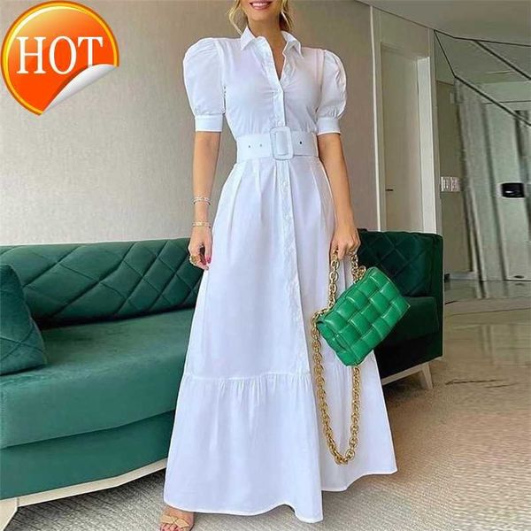 vintage puff sleeve women party maxi dress elegant striped office lady long dresses fashion turn-down collar button shirt dress 220601, White
vintage puff sleeve women party maxi dress elegant striped office lady long dresses fashion turn-down collar button shirt dress 220601, White