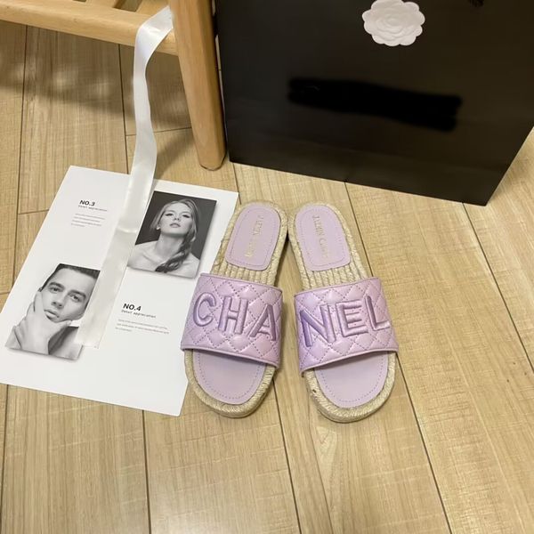 women classic flats thick bottom heel summer braid straw sole beach slippers lazy designer fashion flip flops quilted leather lady slides sh, Black
women classic flats thick bottom heel summer braid straw sole beach slippers lazy designer fashion flip flops quilted leather lady slides sh, Black