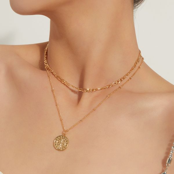 cross disc fashion necklace double temperament personality necklace chain necklace trendy designer jewelry adjustable layering choker neckla, Silver
cross disc fashion necklace double temperament personality necklace chain necklace trendy designer jewelry adjustable layering choker neckla, Silver