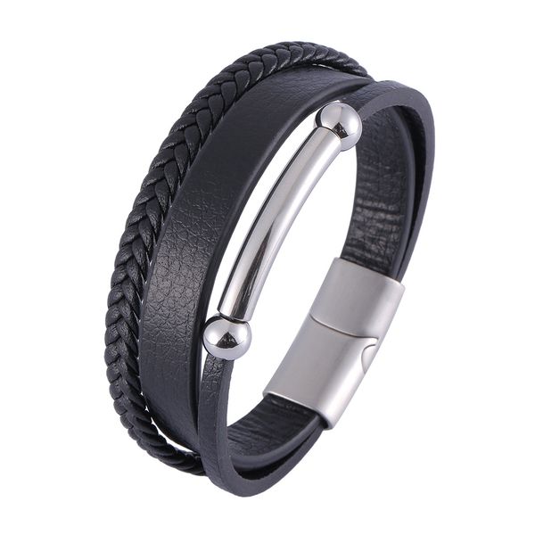 new popular three layered leather bracelet stainless steel buckle clasp bracelets for men gift, Golden;silver
new popular three layered leather bracelet stainless steel buckle clasp bracelets for men gift, Golden;silver