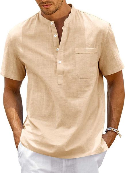enjoybuy men's linen henry shirt summer beach short sleeve loose t-shirt button lightweight clothing 1t2i f1gu, White;black
enjoybuy men's linen henry shirt summer beach short sleeve loose t-shirt button lightweight clothing 1t2i f1gu, White;black