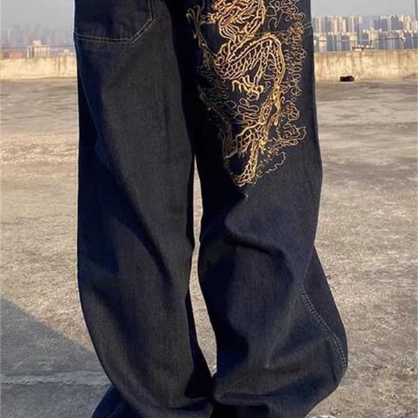 men's jeans vintage embroidered dragon print mens oversized y2k pants hip hop streetwear wide leg skateboard holes loose 6inx, Black
men's jeans vintage embroidered dragon print mens oversized y2k pants hip hop streetwear wide leg skateboard holes loose 6inx, Black