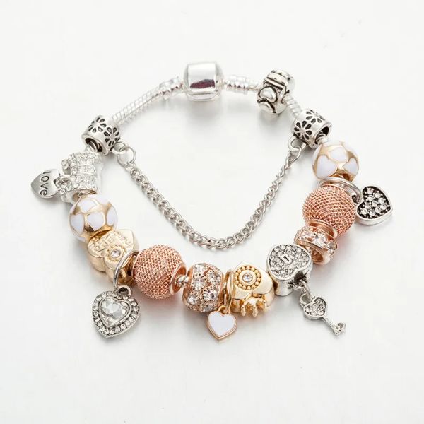 luxury fashion charm pendant bracelet for pandora platinum heart diy beaded pendant lady bracelet with original box for women, Golden;silver
luxury fashion charm pendant bracelet for pandora platinum heart diy beaded pendant lady bracelet with original box for women, Golden;silver