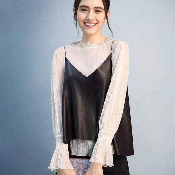 2023 new spring autumn women irregular leather vest v neck sleeveless sling loose 4xl y199, Black
2023 new spring autumn women irregular leather vest v neck sleeveless sling loose 4xl y199, Black
