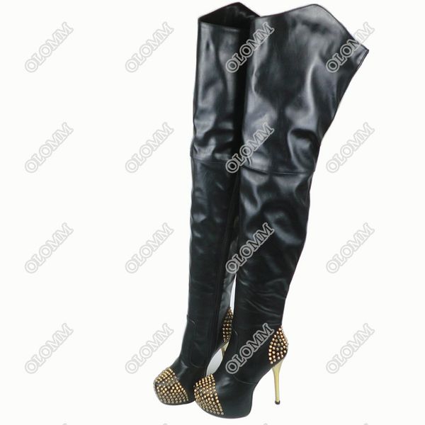 olomm women thigh high boots stiletto heels boots stud pointed toe gorgeous black night club shoes women plus us size 5-15
olomm women thigh high boots stiletto heels boots stud pointed toe gorgeous black night club shoes women plus us size 5-15