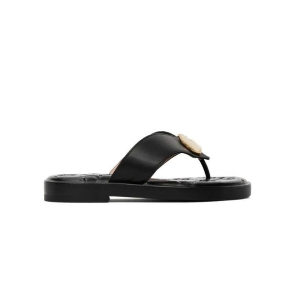 22ss womens leather flat slippers thong sandals sports pool flip flops with goldtoned hardware2137437, Black
22ss womens leather flat slippers thong sandals sports pool flip flops with goldtoned hardware2137437, Black