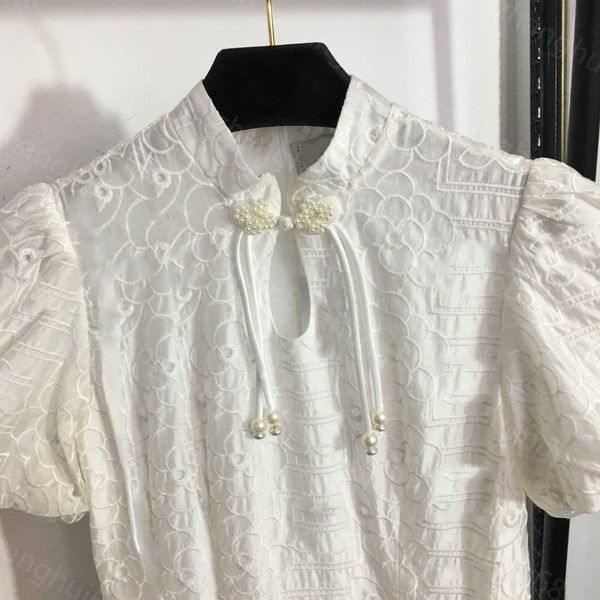 23ss womens designer clothing women dresses summer dress camellia logo embroidered pearl button bubble short sleeve dress womens clothing, Black;gray
23ss womens designer clothing women dresses summer dress camellia logo embroidered pearl button bubble short sleeve dress womens clothing, Black;gray