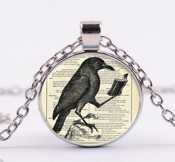 vintage raven reading book necklace smart bird crow po bronze plated glass cabochon pendant handmade men women jewelry7453959, Silver
vintage raven reading book necklace smart bird crow po bronze plated glass cabochon pendant handmade men women jewelry7453959, Silver