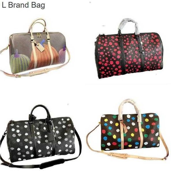 l brand bag keep 45 all speedy travel bag luggage x yayoi kusama mens women designer bag psychedelic painted large capacity shoulder bags cr, Black
l brand bag keep 45 all speedy travel bag luggage x yayoi kusama mens women designer bag psychedelic painted large capacity shoulder bags cr, Black