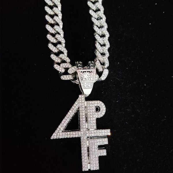 men women hip hop 4pf letter pendant necklace with 13mm crystal cuban chain iced out bling hiphop necklaces fashion jewelry gift, Silver
men women hip hop 4pf letter pendant necklace with 13mm crystal cuban chain iced out bling hiphop necklaces fashion jewelry gift, Silver
