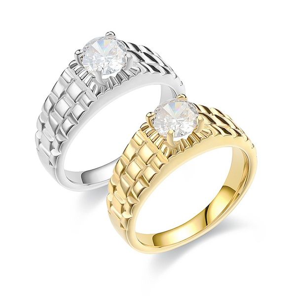 retro style white zircon band ring titanium steel rings engagement jewelry for lovers, Silver
retro style white zircon band ring titanium steel rings engagement jewelry for lovers, Silver