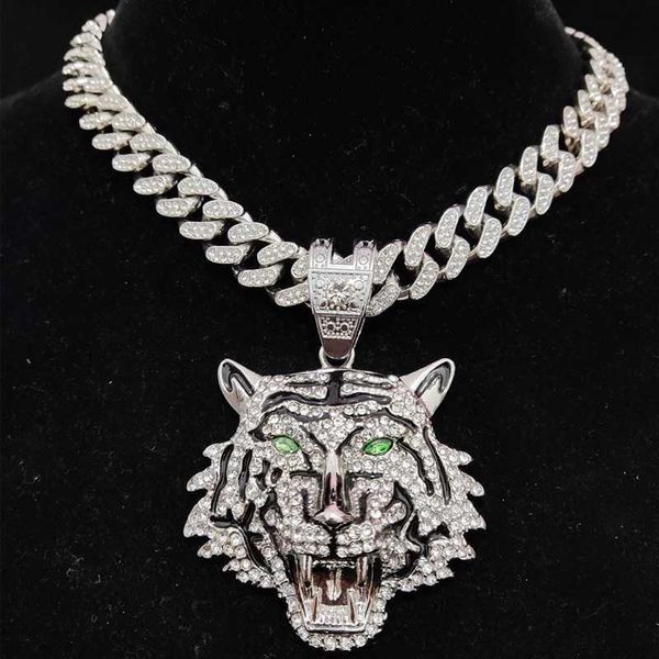 men women hip hop tiger pendant necklace with 13mm crystal cuban chain hiphop iced out bling necklaces fashion charm jewelry, Silver
men women hip hop tiger pendant necklace with 13mm crystal cuban chain hiphop iced out bling necklaces fashion charm jewelry, Silver