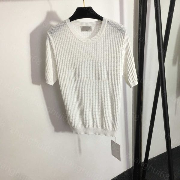 23ss womens knits womens designer clothing sequin embroidered monogram short-sleeved sweater womens clothes, White
23ss womens knits womens designer clothing sequin embroidered monogram short-sleeved sweater womens clothes, White