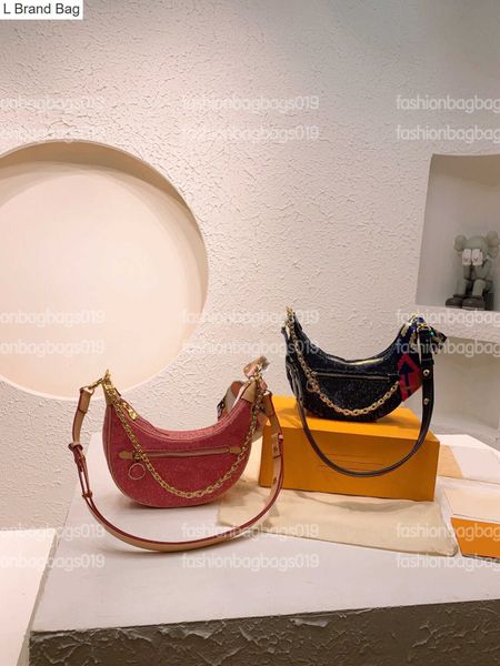 l brand bag 22s half-moon loop baguette handbag chain designer bags purse wallet navy-blue pink denim jacquard weave compact show cross body, Black
l brand bag 22s half-moon loop baguette handbag chain designer bags purse wallet navy-blue pink denim jacquard weave compact show cross body, Black