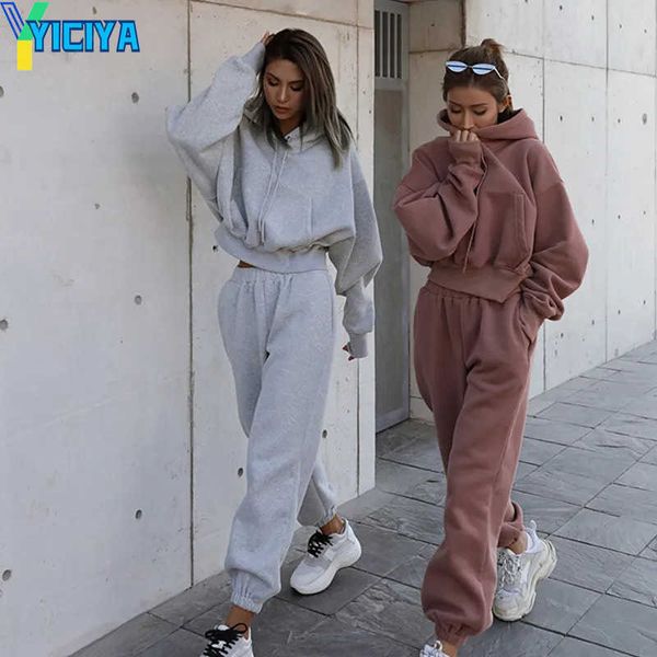 yiciya tpjb new women sport tracksuits women two piece clothing set tracksuit solid color hoodie sweatshirt long pant jogger outfit set fema, Gray
yiciya tpjb new women sport tracksuits women two piece clothing set tracksuit solid color hoodie sweatshirt long pant jogger outfit set fema, Gray