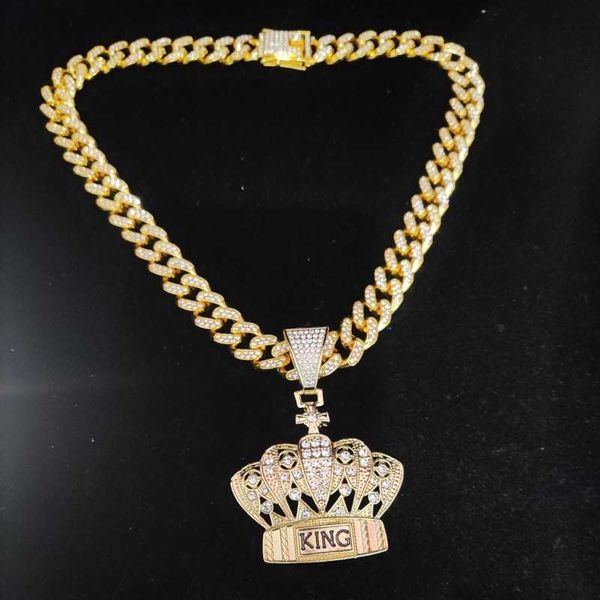 men women hip hop crown pendant necklace with 13mm cuban chain hiphop iced out bling necklaces fashion jewelry gifts, Silver
men women hip hop crown pendant necklace with 13mm cuban chain hiphop iced out bling necklaces fashion jewelry gifts, Silver