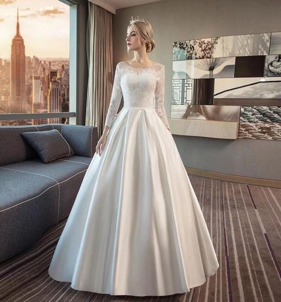 34 long sleeves satin a line wedding dress with lace appliques fashion scoop neckline wedding gowns white ivory3371712
34 long sleeves satin a line wedding dress with lace appliques fashion scoop neckline wedding gowns white ivory3371712