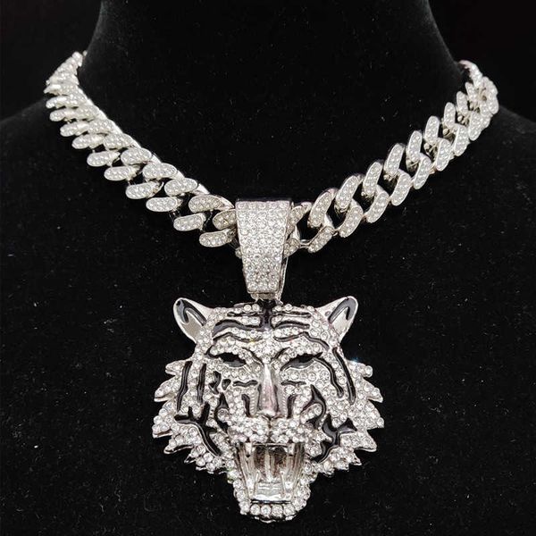 men women hip hop tiger pendant necklace with 13mm miami cuban chain iced out bling hiphop necklaces fashion charm jewelry, Silver
men women hip hop tiger pendant necklace with 13mm miami cuban chain iced out bling hiphop necklaces fashion charm jewelry, Silver