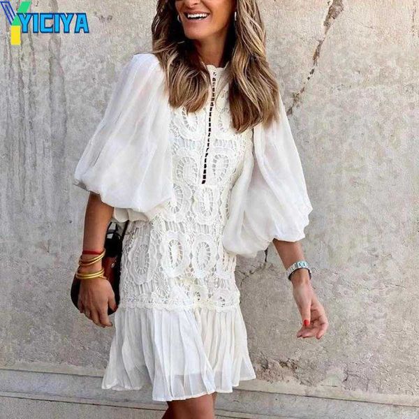 yiciya casual dresses summer dress puff half sleeve ruffle hem solid color mini lace embroidery pattern streetwear, Black;gray
yiciya casual dresses summer dress puff half sleeve ruffle hem solid color mini lace embroidery pattern streetwear, Black;gray