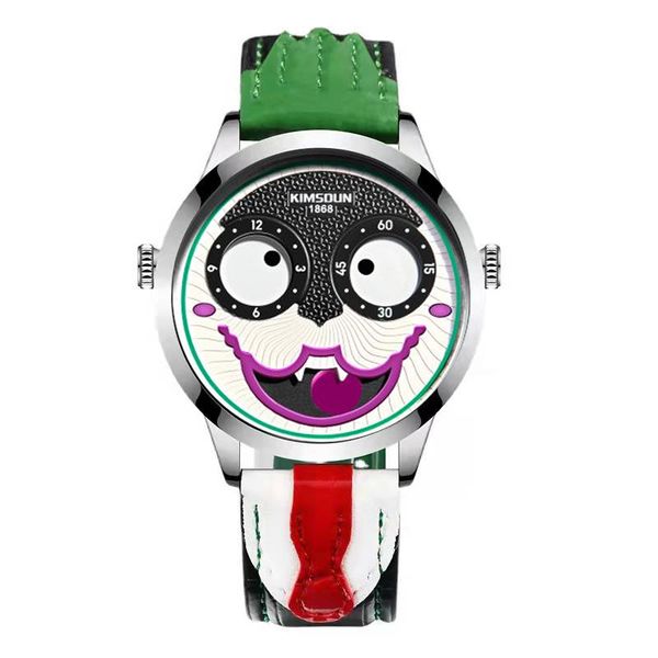 mens watch creative joker dial for waterproof clown machinery watch, Slivery;black
mens watch creative joker dial for waterproof clown machinery watch, Slivery;black