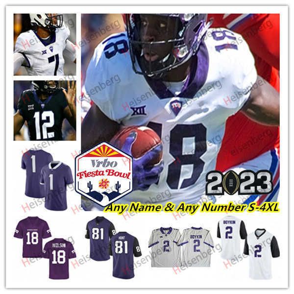 2023 american college football wear vrbo fiesta bowl tcu horned frogs college football jersey max duggan kendre miller emari demercado quent, Black
2023 american college football wear vrbo fiesta bowl tcu horned frogs college football jersey max duggan kendre miller emari demercado quent, Black