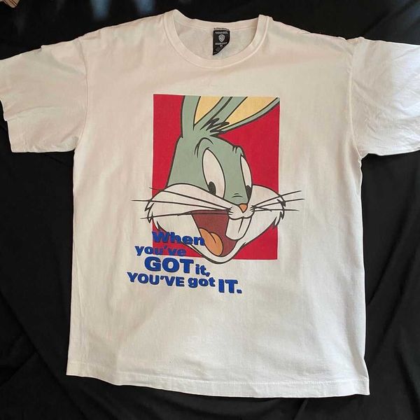 house autismss treasure american vintage bunny cartoon short sleeve ou meifeng casual loose top, White
house autismss treasure american vintage bunny cartoon short sleeve ou meifeng casual loose top, White
