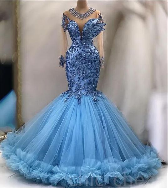 sky blue mermaid long sleeve evening occasion dresses 2023 gillter beaded applique aso ebi princess prom engagement gown, Black;red
sky blue mermaid long sleeve evening occasion dresses 2023 gillter beaded applique aso ebi princess prom engagement gown, Black;red
