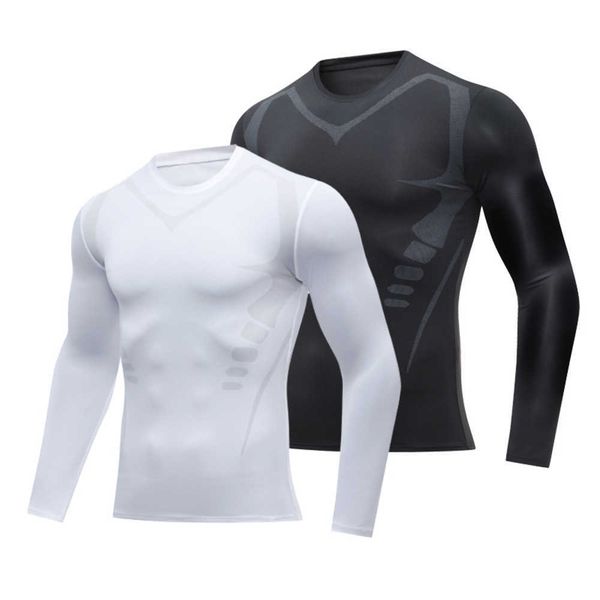 american tight fitting clothes men's sports running fitness quick drying t-shirts high elasticity breathable sweat absorbing base shirt, White;black
american tight fitting clothes men's sports running fitness quick drying t-shirts high elasticity breathable sweat absorbing base shirt, White;black