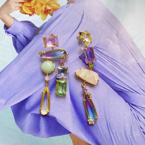 new style elegant asymmetric gradient colorful translucent crystal geometric earrings with elegant temperament long style earrings, Golden
new style elegant asymmetric gradient colorful translucent crystal geometric earrings with elegant temperament long style earrings, Golden