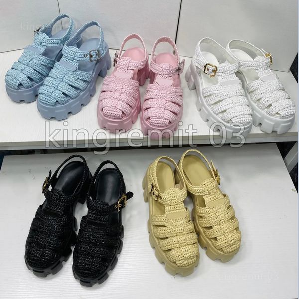 designer raffia sandals monolith sandal women foam rubber sandal metal buckle slippers summer platform shoes retro beach sandals, Black
designer raffia sandals monolith sandal women foam rubber sandal metal buckle slippers summer platform shoes retro beach sandals, Black