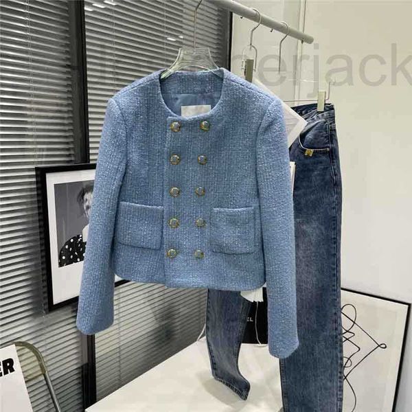 women's jackets designer early spring new double breasted celebrity carriage jacquard lining temperament round neck haze blue woolen co, Black;brown
women's jackets designer early spring new double breasted celebrity carriage jacquard lining temperament round neck haze blue woolen co, Black;brown