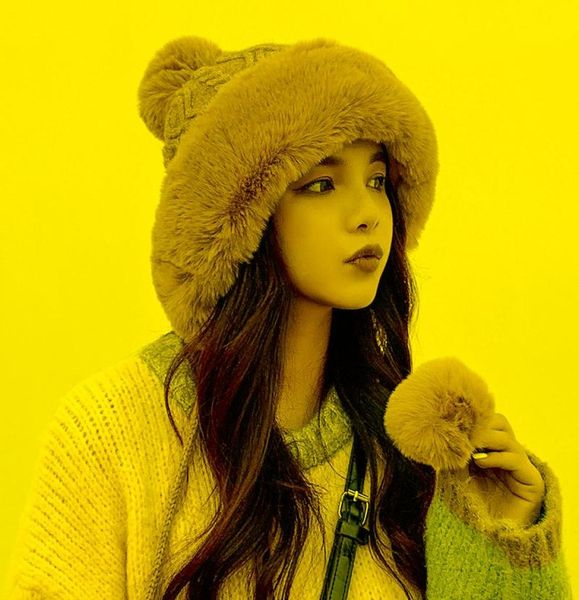 berets autumn and winter women39s hat big hair ball woolen yarn outdoor warm knit solid cashmere ladies cap fluffy hooded hatsb4468225, Blue;gray
berets autumn and winter women39s hat big hair ball woolen yarn outdoor warm knit solid cashmere ladies cap fluffy hooded hatsb4468225, Blue;gray