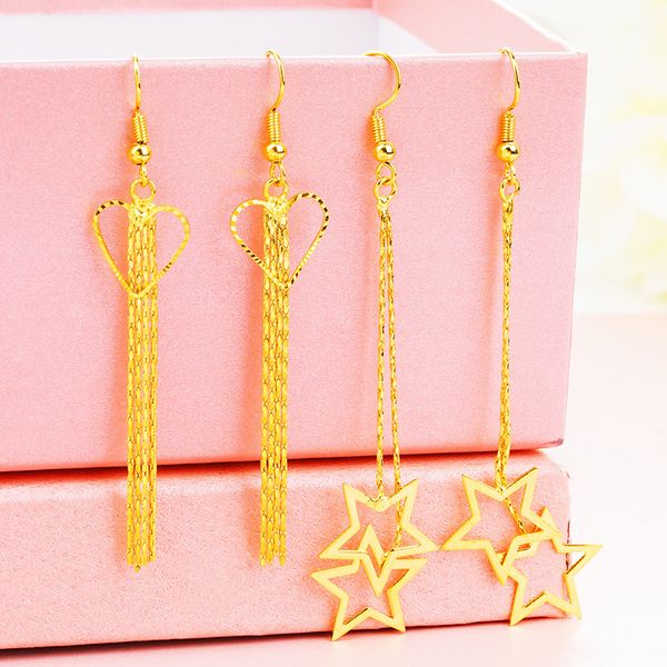 women dangle earrings tassel fashion jewelry 18k gold color star design pretty lady girls accessories, Golden;silver
women dangle earrings tassel fashion jewelry 18k gold color star design pretty lady girls accessories, Golden;silver
