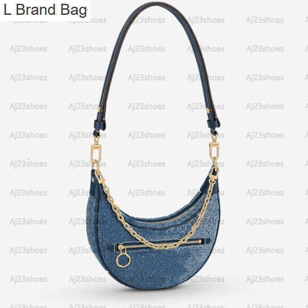 l brand bag loop half-moon baguette handbag women designer bag jacquard weave pattern navy-blue faded denim canvas cross body bag m81166, Black
l brand bag loop half-moon baguette handbag women designer bag jacquard weave pattern navy-blue faded denim canvas cross body bag m81166, Black