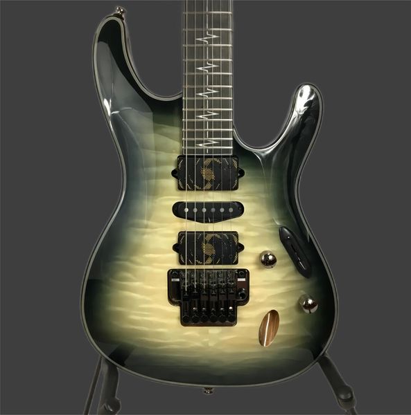 jiva 10 nita strauss signature deep space blond quilted maple electric guitar 3 piece maple purpleheart neck, vibrato bridge, black hardware
jiva 10 nita strauss signature deep space blond quilted maple electric guitar 3 piece maple purpleheart neck, vibrato bridge, black hardware