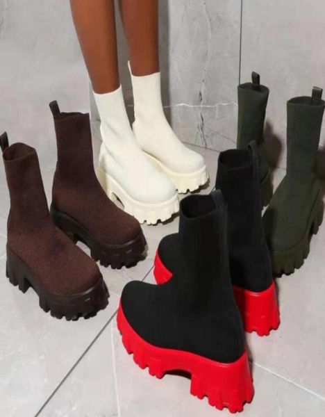 women round head and ankle martens knitted boots thick sole medium heel fly knit socks shoes7061035, Black
women round head and ankle martens knitted boots thick sole medium heel fly knit socks shoes7061035, Black