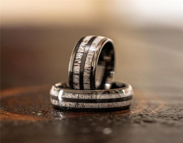 8mm black tungsten carbide ring inlaid birch antlers wedding bands men039s jewelry7764665, Silver
8mm black tungsten carbide ring inlaid birch antlers wedding bands men039s jewelry7764665, Silver