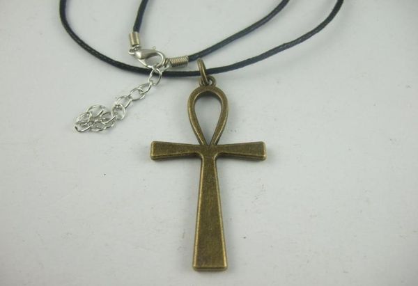 10pcs wax cord antique bronze plated egyptian ankh cross charm necklace pagan wicca9124241, Silver
10pcs wax cord antique bronze plated egyptian ankh cross charm necklace pagan wicca9124241, Silver