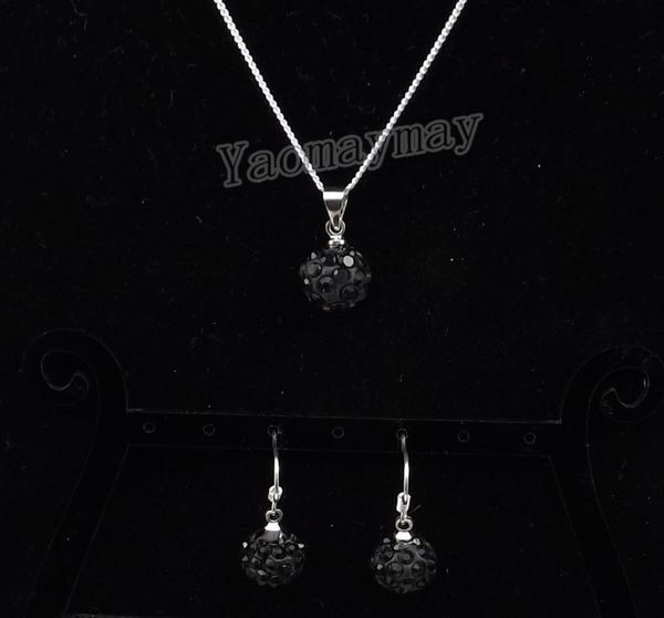 10mm black disco ball pendant earrings and necklace for girls rhinestone jewellery set 10 sets whole6899344, Silver
10mm black disco ball pendant earrings and necklace for girls rhinestone jewellery set 10 sets whole6899344, Silver