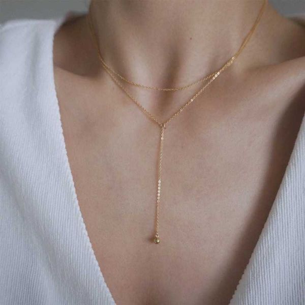 handmade plated 14k gold layer premium necklace fashion long sweater chain girl, Silver
handmade plated 14k gold layer premium necklace fashion long sweater chain girl, Silver