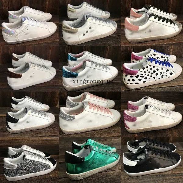 

high goldens×gooseitys×italy brand sneaker sneaker super star women shoes leopard print pink-gold glitter classic white do-old d