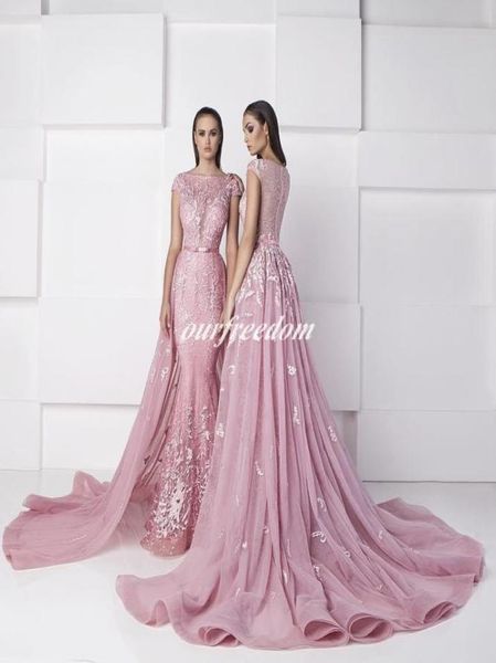 real2019 zuhair murad candy pink mermaid evening dresses bateau neck cap sleeve with dateachable formal occasion prom party gown c9131961, Black;red
real2019 zuhair murad candy pink mermaid evening dresses bateau neck cap sleeve with dateachable formal occasion prom party gown c9131961, Black;red