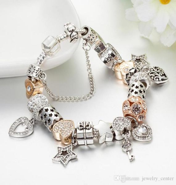 925 silver plated heartshaped charms and key pendant bracelet for pandora charm bracelets gift jewelry5788092, Golden;silver
925 silver plated heartshaped charms and key pendant bracelet for pandora charm bracelets gift jewelry5788092, Golden;silver
