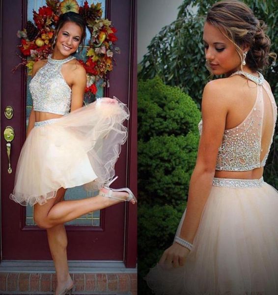 two pieces halter homecoming dresses 2019 beading crystal tulle short a line party graduation prom gown cocktail dress5356008, Blue;pink
two pieces halter homecoming dresses 2019 beading crystal tulle short a line party graduation prom gown cocktail dress5356008, Blue;pink